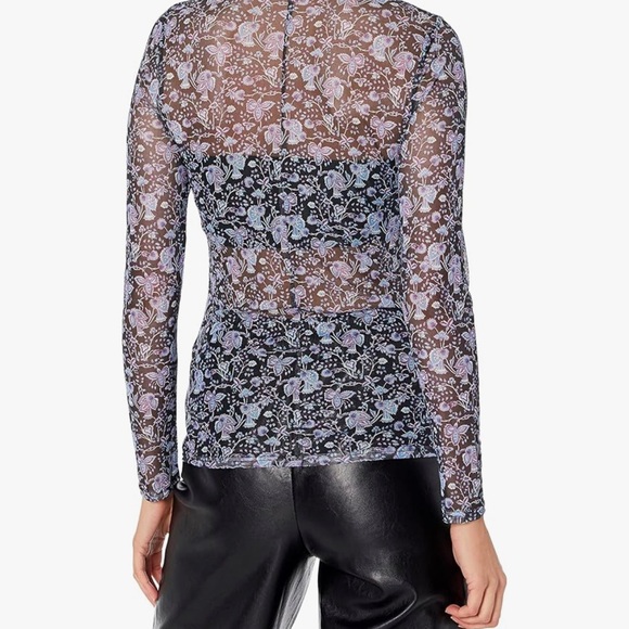 NWT BCBGeneration Women's Long Sleeve Mesh Turtleneck Top - Picture 2 of 6